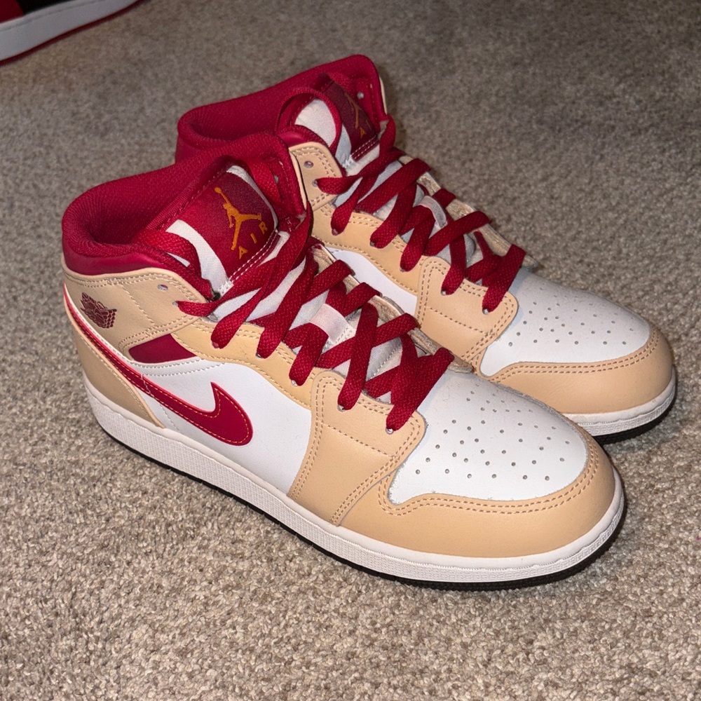 Nike Jordan mid rise Red and tan Sneakers